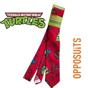 NWT Opposuits Nickelodeon Teenage Mutant Ninja Turtles TMNT Christmas Neck Tie